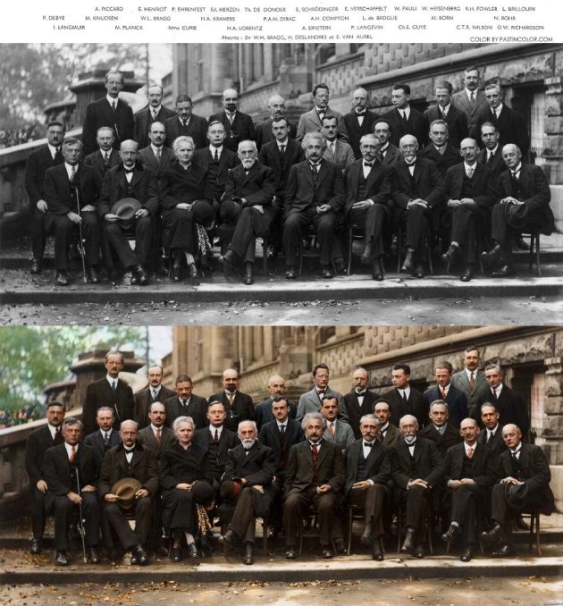Scientist Old Group Photo Black & White To Color